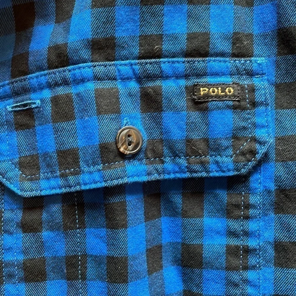 Polo Ralph Lauren Boys XL Blue and Black Long Sleeve Shirt